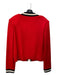 St John Collection Size L Red Black & Cream Wool Blend Knit Zip Front Jacket Red Black & Cream / L