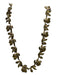 Trifari Gold Tone Metal Brushed gold Leaf Pattern Hook Necklace Gold Tone