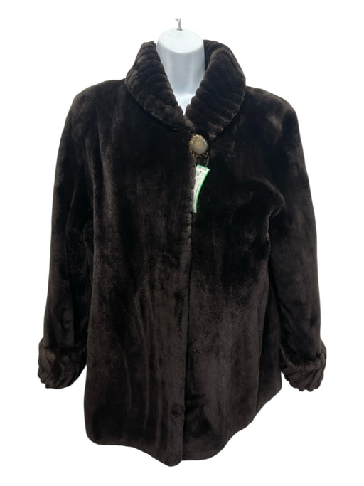 Reichbind Furs Size Est S/M Brown Fur Sheared Beaver Mid Length Long Sleeve Coat Brown / Est S/M
