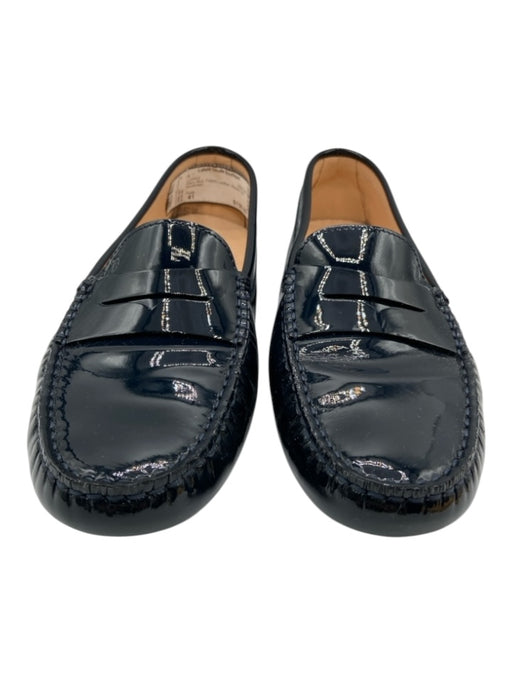 Tods Shoe Size 41 Navy Blue Patent Leather Round Toe Loafers Navy Blue / 41