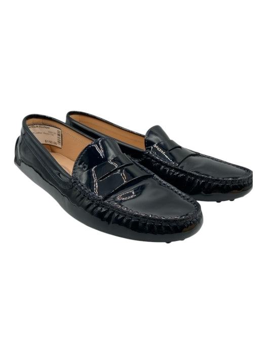 Tods Shoe Size 41 Navy Blue Patent Leather Round Toe Loafers Navy Blue / 41