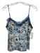 Veronica Beard Size 6 Blue, Black, Multi Silk Lace Detail Floral Print Top Blue, Black, Multi / 6