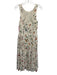 Reformation Size 4 White & Multi Viscose Sleeveless Floral Gathered Midi Dress White & Multi / 4