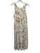Reformation Size 4 White & Multi Viscose Sleeveless Floral Gathered Midi Dress White & Multi / 4