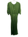 Nation Size Medium Green Viscose Blend Half Sleeve Satin V Neck Midi Dress Green / Medium