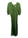Nation Size Medium Green Viscose Blend Half Sleeve Satin V Neck Midi Dress Green / Medium