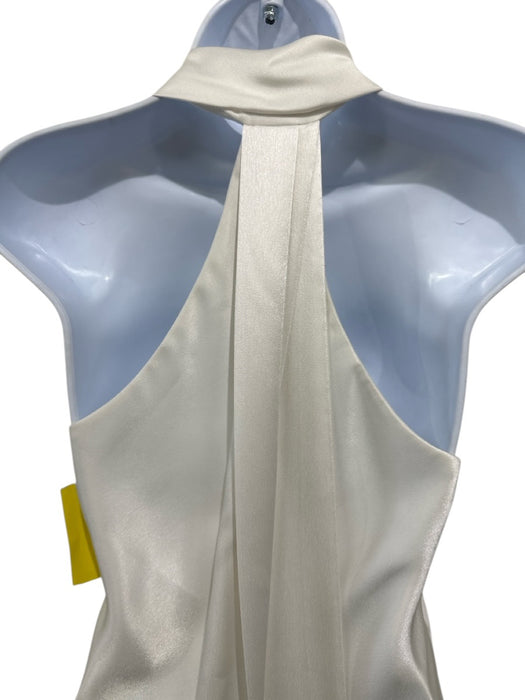 Galvan London Size 4 White Polyester Halter Neck Sleeveless Maxi Satin Gown White / 4