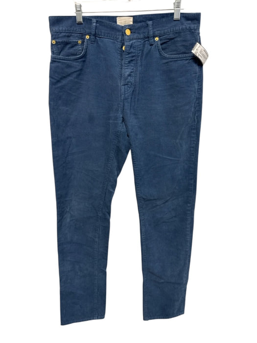 Sid Mashburn Size 34 Blue Cotton Blend Cordouroy Khakis Men's Pants Blue / 34