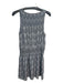 Joie Size S Grey & Black Silk Snake Print Smocked Waist Round Neck Dress Grey & Black / S