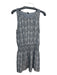 Joie Size S Grey & Black Silk Snake Print Smocked Waist Round Neck Dress Grey & Black / S