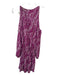 Ramy Brook Size S Purple & White Polyester Snake Print Smocked Waist Dress Purple & White / S