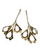 Carolina Herrera Gold & White Gold Toned Hook and Zip Floral drop Earrings Gold & White
