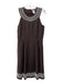 Kate Spade Size 6 Brown & White Linen Beaded Sleeveless Round Neck Dress Brown & White / 6