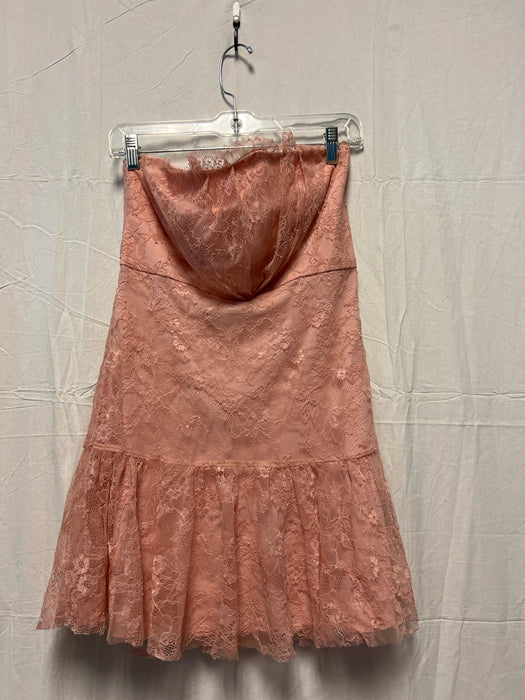 NBD Size M Pink Lace Strapless Dress
