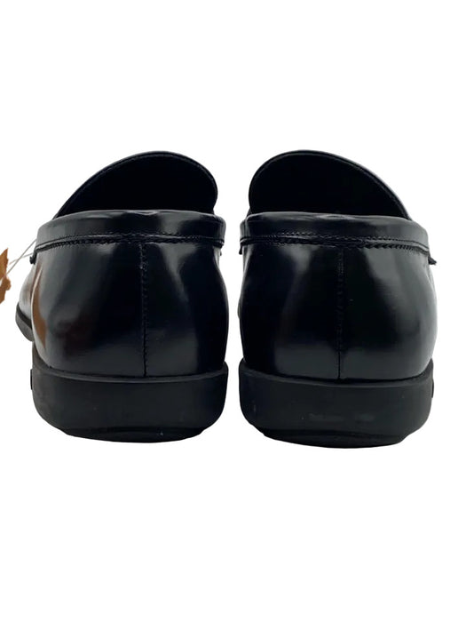 Zegna Shoe Size 7.5 Black Leather Solid Dress Men's Shoes