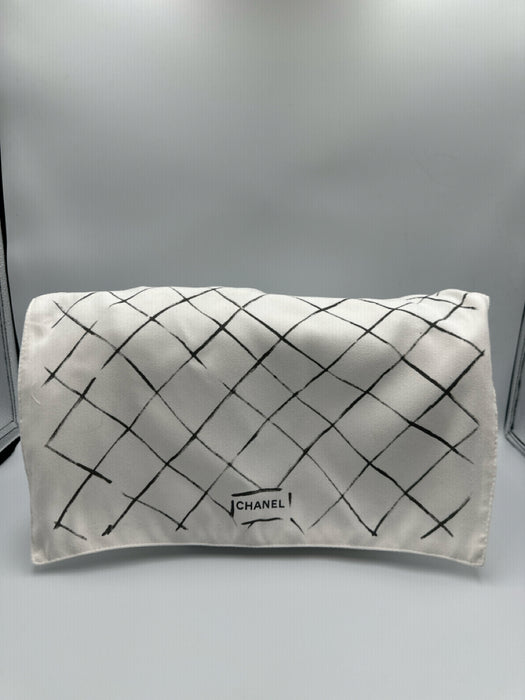 Chanel Black Caviar Leather Chain Strap Quilted Double Flap Silver hardware Bag