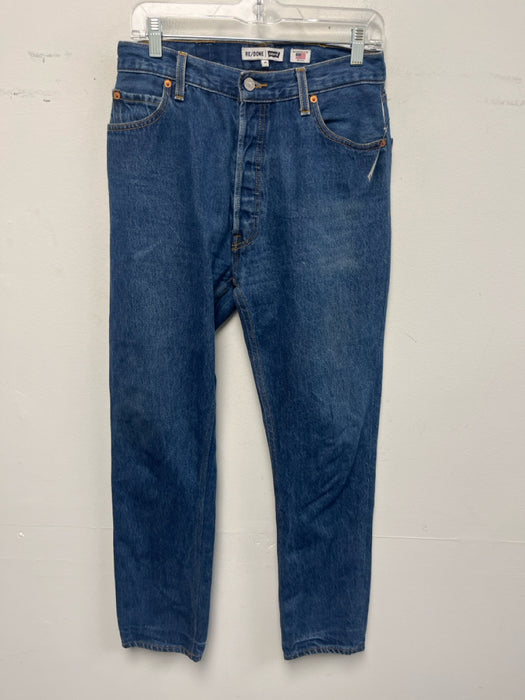 RE/DONE x Levi's Size 28 Medium Wash Cotton Denim High Rise Button Fly Jeans