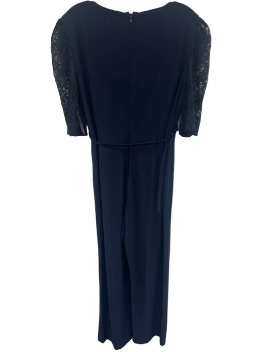 Lauren by Ralph Lauren Size 14 Navy Blue No Fabric Tag Back Zip Jumpsuit