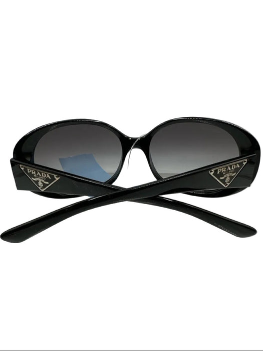 Prada AS IS Black Acetate Oversized butterfly round cc logo Sunglasses