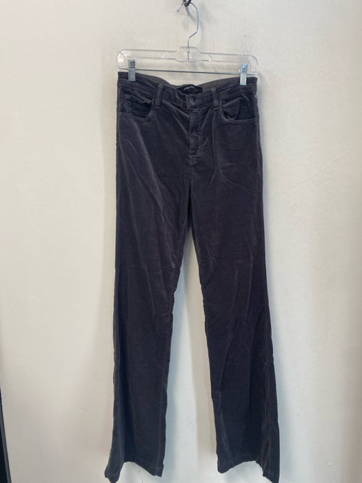 J Brand Size 28 Dark Gray Cotton Blend Zip Fly 5 Pocket Mid Rise Flare Pants