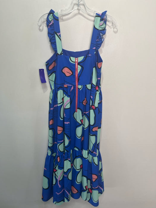 CROSBY by Mollie Burch Size S Blue, Green, Red Polyester Sleeveless Tiered Dress