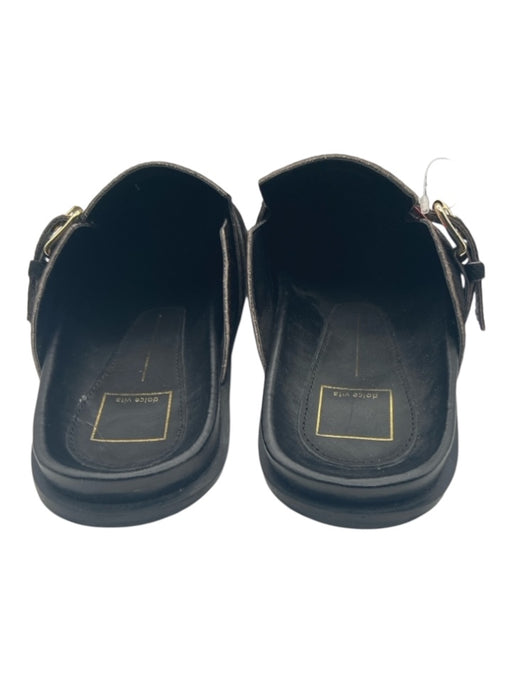 Dolce Vita Shoe Size 10 Black Ponyhair Leather Buckle Flat Clog Mules Black / 10