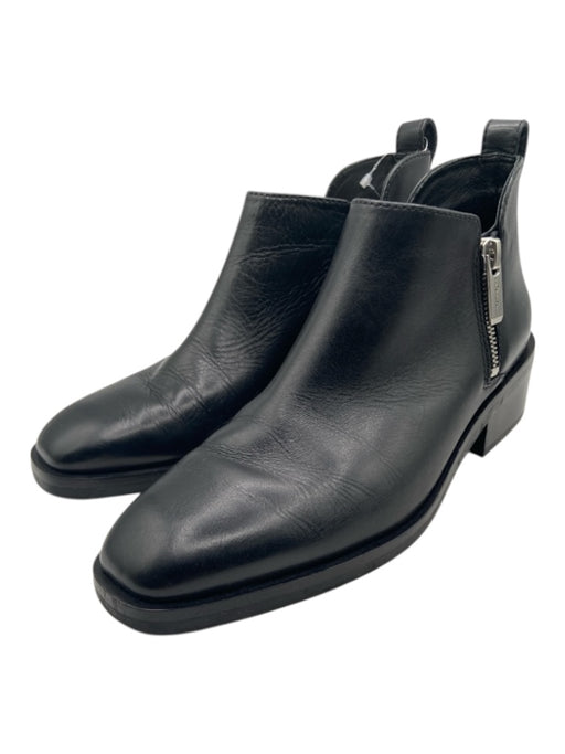 3.1 Phillip Lim Shoe Size 37 Black Leather Silver Hardware Zippers Flat Booties Black / 37