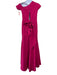 Size Large Hot pink Polyester Blend Asymetric Short Sleeve Pleated Gown Hot pink / Large