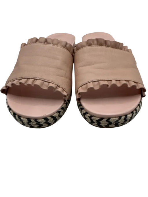 Kate Spade Shoe Size 8 Light Pink Leather Upper Ruffle Detail Platform Sandals Light Pink / 8