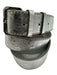 MCM Silver Coated Leather Crinkle Silver Hardware Belts Silver / M/L