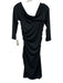 Diane Von Furstenberg Size M Black Viscose Blend Long Sleeve Boat Neck Dress Black / M
