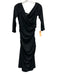 Diane Von Furstenberg Size M Black Viscose Blend Long Sleeve Boat Neck Dress Black / M