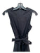 COS Size 6 Black Cotton Blend Sleeveless Pleated Waist Belted Midi Dress Black / 6
