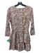 Beklina Size S/M Brown & Cream Organic Cotton layered Splatter Long Sleeve Dress Brown & Cream / S/M