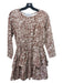 Beklina Size S/M Brown & Cream Organic Cotton layered Splatter Long Sleeve Dress Brown & Cream / S/M