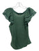 Ulla Johnson Size S Green Cotton Knit Ruffle Cap Sleeve Scoop Neck Top Green / S