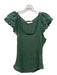 Ulla Johnson Size S Green Cotton Knit Ruffle Cap Sleeve Scoop Neck Top Green / S