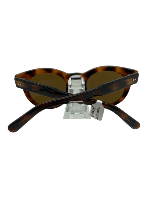 Chimi Eye Wear Dark Brown Print Acetate round Tortoise Sunglasses Dark Brown Print