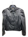 Truth Size S Black Faux Leather Breast Pocket Button Down Collar Jacket Black / S