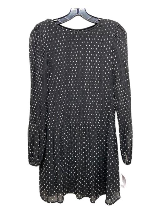 Maje Size 2/M Black & White Polyester & Viscose Swiss Dots Micropleats Dress Black & White / 2/M