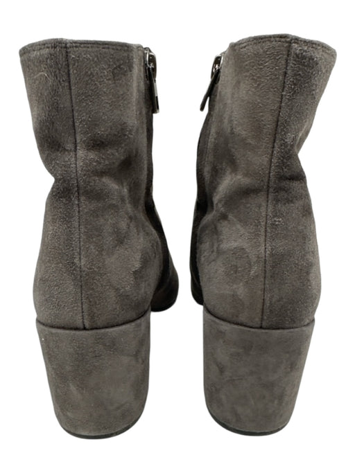 Vince Shoe Size 8.5 Gray Suede round toe Block Heel Inner Side Zip Ankle Booties Gray / 8.5