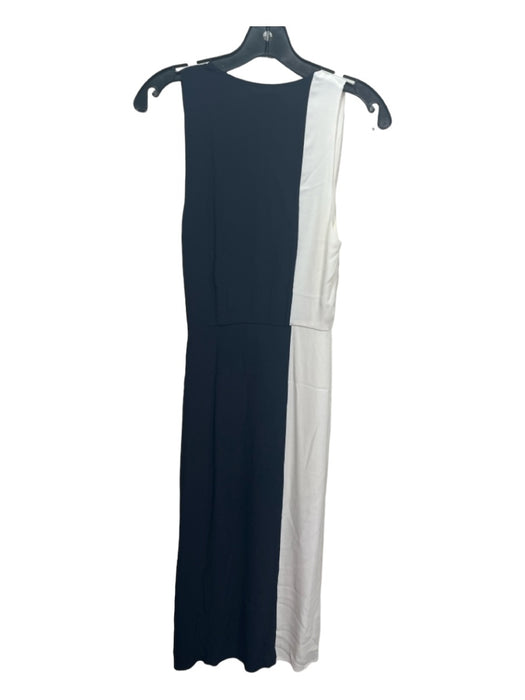 Equipment Size 2 Navy & white Viscose Side Zip Colorblock V Neck Dress Navy & white / 2