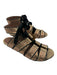Alaia Shoe Size 36 Tan, Rose Gold & Black Raffia Paillettes Gladiator Sandals Tan, Rose Gold & Black / 36