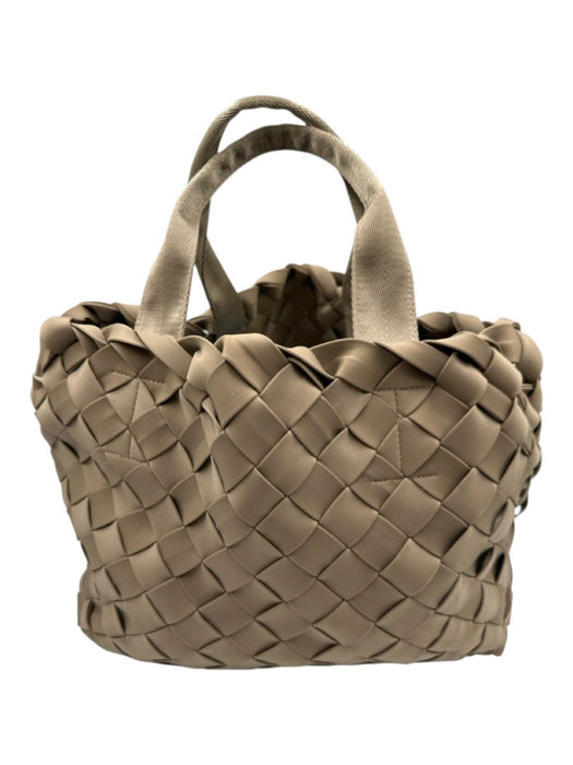 Naghedi Taupe Brown Neoprene Woven Double Handle Tote Pouch Included Bag Taupe Brown / M