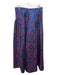 Maeve Size 12 Red & Blue Polyester & Viscose Metallic Floral Maxi Side Zip Skirt Red & Blue / 12