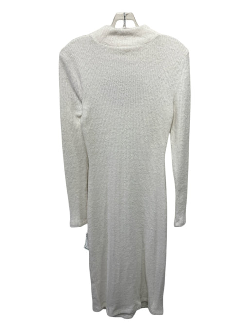 Daily Practice Size M White Polyamide Blend Fuzzy Cut Out Long Sleeve Maxi Dress White / M