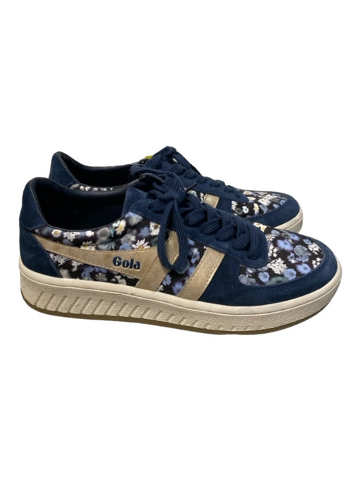 Gola Shoe Size 9 Navy & Multi Suede round toe lace up Low Top Floral Sneakers Navy & Multi / 9