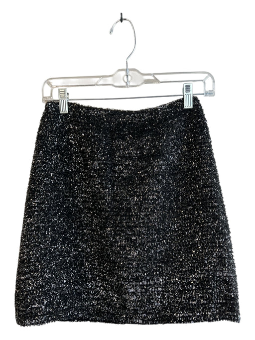 Hutch Size XS Black Polyester Tinsel Back Zip Above knee Pencil Skirt Black / XS