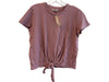 Madewell Size S Pink 100% Cotton Solid Tie Front Cap Sleeve Top Pink / S