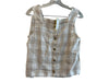 Madewell Size 00 Beige Cotton & Linen Blend Button Down Checkered Skirt Set Beige / 00